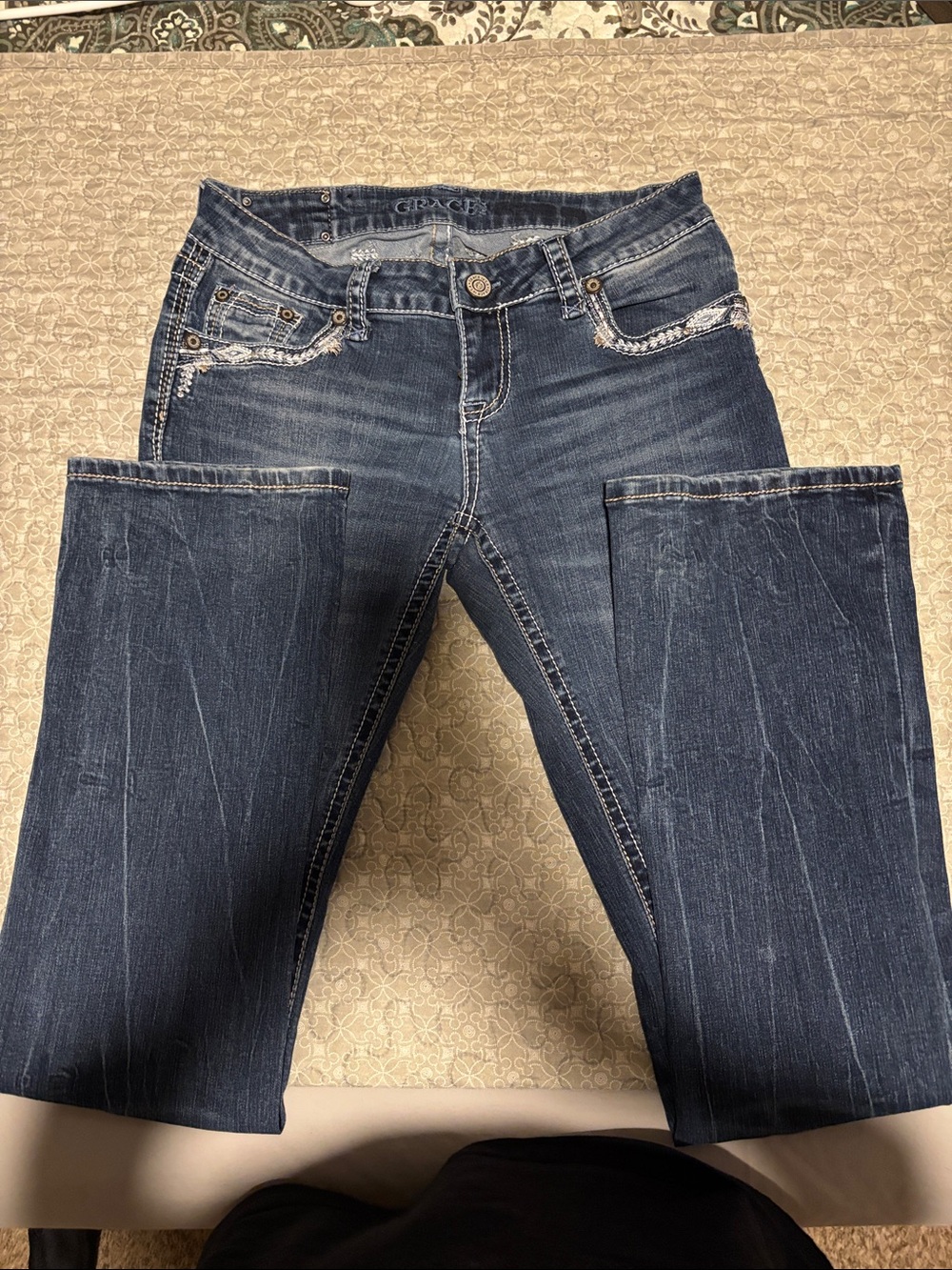 Grace in LA Women's Dark Indigo Boot Cut Jeans